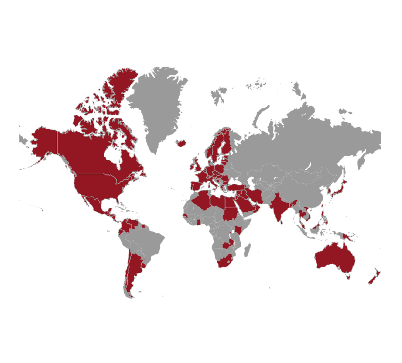 AeroChamber global map about its presence