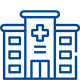 Blue Outline Government Hospital Icon