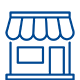 Blue Outline Retail Store Icon